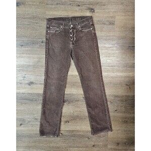 7 For All Mankind Brown Corduroy Button Straight Jeans